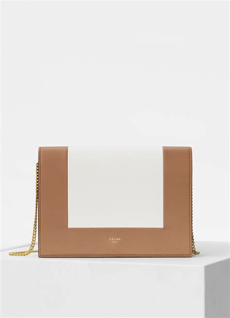 celine frame evening clutch on chain in bicolour smooth lambskin|Celine .